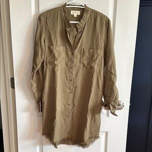 Kaki Cloth & Stone Short Dress/Tunic